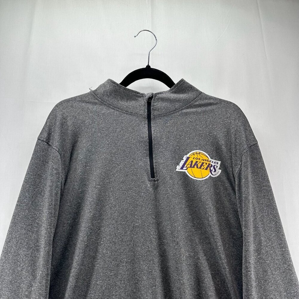 NBA Unk Los Angeles Lakers Shirt Mens Sz XL Quarter Zip Pullover Heathered Gray - Picture 3 of 11